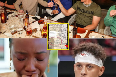 😱💔 Heartwarming Moment: Patrick Mahomes Leaves Emotional Note for Black Waitress After Exceptional Service, Bringing Her to Tears! 📝😭